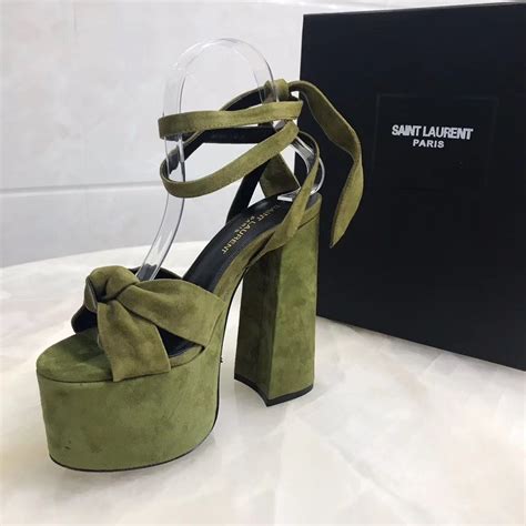 ysl green sandals|ysl platform sandals.